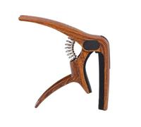 Alomejor Capotasto per Chitarra in Metallo Versatile 3 in 1 con Imbottitura in Silicone per musicisti; Include Custodia (Colore venature del legno scuro)