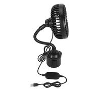 Alomejor Car Fan with Adjustable Base and Gooseneck | Funzionamento silenzioso, 3 impostazioni di velocità, alimentazione USB, si adatta ai portabicchieri