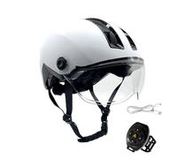 Alomejor Casco da Bici con Display a LED, Casco da Ciclismo su Strada in ABS PC con Specchio Regolabile e Batteria Ricaricabile da 800 MAh, vestibilità Leggera per Pendolari di Uomini e Donne Adulti