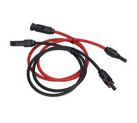 Alomejor Cavo di Prolunga Solare da 2 Pezzi 10AWG 6mm² Cavo di Prolunga per Pannello Solare 1000V DC 30A Connettori PPO in Rame Stagnato IP68 per Sistemi Solari off-Grid sul Tetto di (1 m/3,3 Piedi)