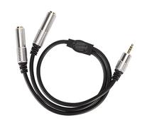 Alomejor Cavo Sdoppiatore Compatto a Y da 3,5 Mm a Doppio 6,35 Mm per Microfono e Altoparlante da 1,6 Piedi