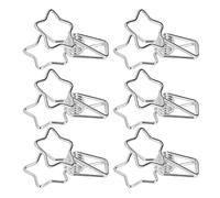 Alomejor Clamp/Holder per Raccoglitore a Stella 100 Graffette Graziose Piccole per Documenti, Biglietti per Persone Multiuso, in Metallo (SILVER)