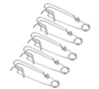 Alomejor Clip a Lenza Lunga Snap 5PCS Gancio per Ramo con Palangaro in Acciaio Inossidabile Girelle a Scatto Clip per Tonno con Lenza Galleggiante(1.8 * 60MM)