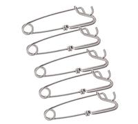 Alomejor Clip a Lenza Lunga Snap 5PCS Gancio per Ramo con Palangaro in Acciaio Inossidabile Girelle a Scatto Clip per Tonno con Lenza Galleggiante(3.0 * 110MM)