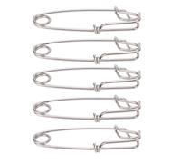 Alomejor Clip a Lenza Lunga Snap 5PCS Gancio per Ramo con Palangaro in Acciaio Inossidabile Girelle a Scatto Clip per Tonno con Lenza Galleggiante(2.0 * 80MM)