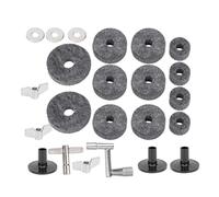 Alomejor Completa il Tuo Tamburo con Kit di Piatti in Feltro da Tamburo da 23 Pezzi Non Sliping - Migliora la qualità del Suono e la sostenibilità - Ideale per gli Amanti delle Batterie (GRAY)