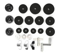 Alomejor Completa il Tuo Tamburo con Kit di Piatti in Feltro da Tamburo da 23 Pezzi Non Sliping - Migliora la qualità del Suono e la sostenibilità - Ideale per gli Amanti delle Batterie (BLACK)