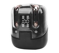 Alomejor Confezione da 2 Cuffie 5.4 con Display LED, Cuffie a Bassa Latenza per Coppie, Wireless per Due Persone (BLACK)