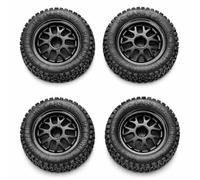 Alomejor Confezione da 4 Pneumatici per Camion RC - Ruote in Gomma Universali per Modelli Scala 1/14, 1/16 e 1/18 - Kit Completo per Accessori RC