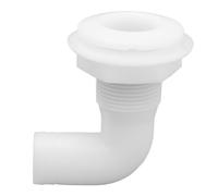 Alomejor Connettore Passascafo Marino Plastica in Nylon Raccordo Passascafo a 90° Foro di Flusso da 24 Mm Sigillatura a Tenuta Facile Installazione per Yacht e Commerciali (White)