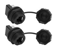 Alomejor Connettore RJ45 Adattatore Impermeabile a 180° per Uso Esterno Spina Ethernet Resistente Alla Polvere e Durevole da 2 Pezzi Nera