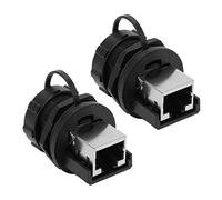 Alomejor Connettore RJ45 Adattatore Impermeabile a 180° per Uso Esterno Spina Ethernet Resistente Alla Polvere e Durevole da 2 Pezzi Nera