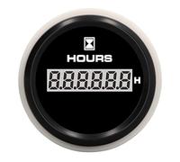 Alomejor Contaore Digitale da 52 Mm con Lunetta in Acciaio Inossidabile 316L Quadrante Nero da 0 a 99999,9H Retroilluminazione a 7 Colori IP67 da 9 a 32 V per Generatore di Motori per Barche Marine