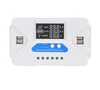 Alomejor Controller di Carica Solare 40A, Regolatore del Pannello Solare in PVC con 4 Porte USB per Auto Acida LFP Battery Street Light Car