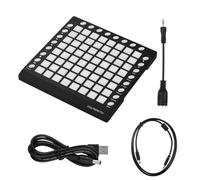 Alomejor Controller MIDI a 64 Pad con Retroilluminazione RGB, 24 Pulsanti Funzione, Modulo Sonoro 128MB, per Produzione Musicale