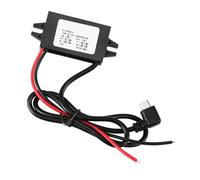 Alomejor Convertitore 12V a 5V, 3A Design Impermeabile | Filo di rame, involucro ignifugo, grado di protezione IP67, compatibilità con l\'autoradio