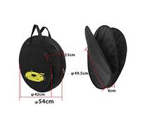 Alomejor Coperture Morbide di Piatti Neri Lunghi con Tre Sacchetti di Partizioni Rimovibili e Spalla per Batterista