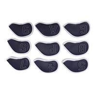 Alomejor Copri Testa in Ferro da , Set da 9 Pezzi in Tessuto PU Impermeabile con Design Ad Sigillato per la Protezione del Club del Putter da in Ferro (BLUE)