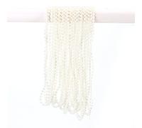 Alomejor Corda Decorativa in ABS con Perle Finte, Lunga 10 M, per Ornamento Domestico Fai da Te, Perla Bianca da 4 Mm, per Artigianato, Tende, Decorazioni per feste. (4MM beige)