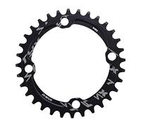 Alomejor Corona per Bici in Alluminio, Corona per Bicicletta Montagna 32/34/36/38T BCD 104, Parti di Riparazione Ciclismo All'aperto Nero, Biciclette Pezzi di Ricambio