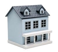 Alomejor Cottage in Legno in Scala 1:12 per Casa delle Bambole (BLUE)