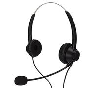 Alomejor Cuffia Binaurale per Call Center con Microfono HD Leggera e Comoda per Teleconferenze in Ufficio Spina da 2,5 Mm Nera