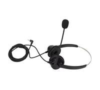Alomejor Cuffia Binaurale per Call Center con Microfono HD Leggera e Comoda per Teleconferenze in Ufficio Spina da 2,5 Mm Nera