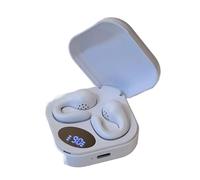 Alomejor Cuffie a Clip Auricolare con Lunga Durata della Batteria (WHITE) | Design a orecchio aperto, leggero e portatile, suono HiFi, adatto per lo sport