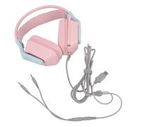 Alomejor Cuffie da Gioco, con Morbidi Cuscinetti Auricolari in Memory Foam con Microfono Ruotabile per PC, Laptop, Console di Gioco, Dispositivi Mobili (PINK)