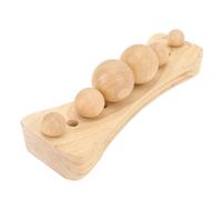 Alomejor Cuscino Massaggiante in Legno, Strumento di Stretching per Collo, Schiena, Fianchi e Bacino con 6 Sfere Regolabili, Massaggiatore Versatile per il Corpo per Alleviare il Dolore