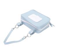 Alomejor Custodia per Borsa per Pannolini, Porta Salviette Umidificate in Pelle PU con Tracolla Regolabile, Design Elegante per Passeggini e Viaggi (BLUE)