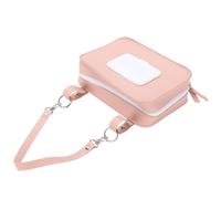 Alomejor Custodia per Borsa per Pannolini, Porta Salviette Umidificate in Pelle PU con Tracolla Regolabile, Design Elegante per Passeggini e Viaggi (PINK)