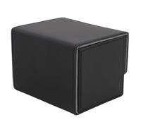 Alomejor Custodia per carte di credito in pelle PU, con coperchio magnetico, grande capacità, con fodera in feltro, aspetto elegante per tarocchi (nero)