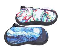 Alomejor Custodie per Occhiali da 2 Pezzi, Custodia per Occhiali Portatile con Cerniera e Fibbia per Appendere, per da Sole da Lettura Occhialini da Nuoto