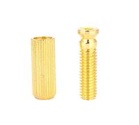 Alomejor E -Gitar Tremolo Bridge Bolden Anchor Set -Live Lived Amind Letre, Altezza Regolabile, Adatto Alla Sostituzione di Tunnel Tremolo Vecchi o Danneggiati (GOLD)