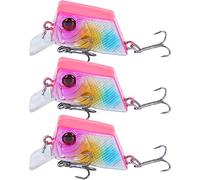 Alomejor Esca da Pesca con Mini Esca a da 3 Pezzi, Materiale ABS, Design Speciale con Bocca a Pala, Efficace per la Pesca in Acqua Dolce e Salata (4#)