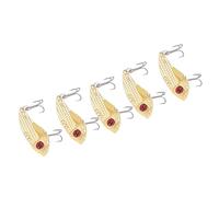 Alomejor Esca da Pesca in Acciaio Ad Alto Tenore di Carbonio, Esca con Lama Multiforo con Occhi 3D e Superficie Riflettente per Trota Walleye D'acqua Dolce D'acqua Salata (15 g)