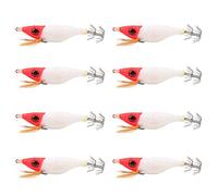 Alomejor Esca per Gamberi Luminosa, con Coda a Barra e Doppio Strato con Ami Affilati for Pesca (Stile avvolto in un panno: testa rossa)