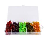 Alomejor Esche Artificiali per la Pesca dei Gamberi Azione Realistica Esche Morbide 30 Pezzi PVC Colori 7,5 Cm 5, G con Scatola