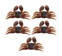 Alomejor Esche di Granchio,realistici in PVC Morbido,Esche da Pesca 5 Pezzi,Marrone for Pescatori in Acqua Fiume Lago Mare