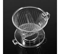Alomejor Filtro da caffè Ecologico Riutilizzabile con Manico Resistente Al Calore per un Puro Piacere del Gusto, Cono Gocciolatore Portatile per Viaggiatori e Baristi Domestici Trasparente