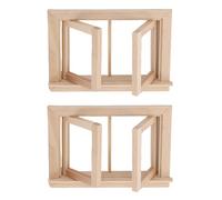 Alomejor Finestra della Casa delle Bambole in Miniatura, 1:12 Scala Windows 2pcs con Riquadri di Spinta Verso L'esterno per la Decorazione e i Progetti Artigianali del Modello di Bambola