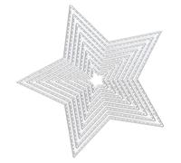 Alomejor Fustella per Metallo, Resistente Stencil in Rilievo a Forma di Stella a Punte per Scrapbooking Artigianale Fai da Te, Dimensioni 4,7", Ideale per Realizzare Cartoline di Carta