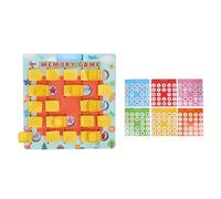 Alomejor Game di Abbinamento di Memoria, Wooden Flip per Vincere la Partita da Tavolo con 24 Carte per Bambini da Viaggio per Auto da Viaggio Giocattoli da Campeggio