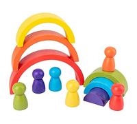 Alomejor Giocattolo Impilabile Arcobaleno in Legno, Giocattoli Montessori per 1-5 Anni, Legno Non Tossico, Impila Ed Equilibra, Ideale per i più Piccoli (Colorful)