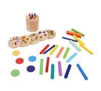Alomejor Giocattolo per Ordinare Le Forme dei Colori in Legno, Gioco di Abbinamento con Bastoncini di Legno Vivaci per Bambini, con Componenti Facili da Impugnare per Migliorare Il