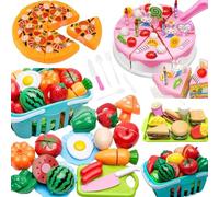 Alomejor Giocattolo per Tagliare il Cibo da Cucina per Bambini, Set di Giochi Interattivi con Modelli di Frutta e Verdura per L'apprendimento della Cucina