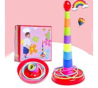 Alomejor Grande Set da Gioco Colorato con Anelli di Lancio, per Bambini Piccoli, Migliora la Coordinazione Occhio-mano, con Giocattolo Sportivo per Interni Ed Esterni