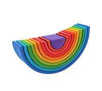 Alomejor Grimms Stack in Legno di Giocattoli Colorati Blocchi per Costruzioni Educative per Bambini e Bambini Piccoli, Superficie Everf, 10 Pezzi L'istruzione Precoce