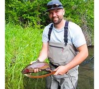 Alomejor Guadino da Pesca Preciso Durevole e Comodo per la Cattura e il Rilascio dei Pesci per gli Appassionati di Pesca A Mosca e i Pescatori Legno + Silicone Tipo A (A)